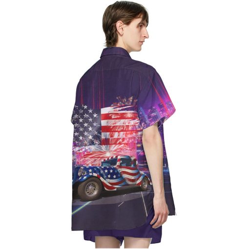 Gearhuman 3D American Flag Hot Rod Hawaii Shirt 4 Gearhuman 3D American Flag Hot Rod Hawaii Shirt ZK2206213 Short Sleeve Shirt
