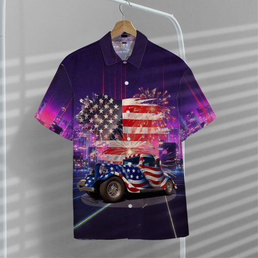 Gearhuman 3D American Flag Hot Rod Hawaii Shirt 5 Gearhuman 3D American Flag Hot Rod Hawaii Shirt ZK2206213 Short Sleeve Shirt