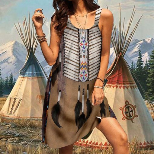 Gearhuman 3D American Native Sleeveless Beach Dress ZK2306217 Beach Dress