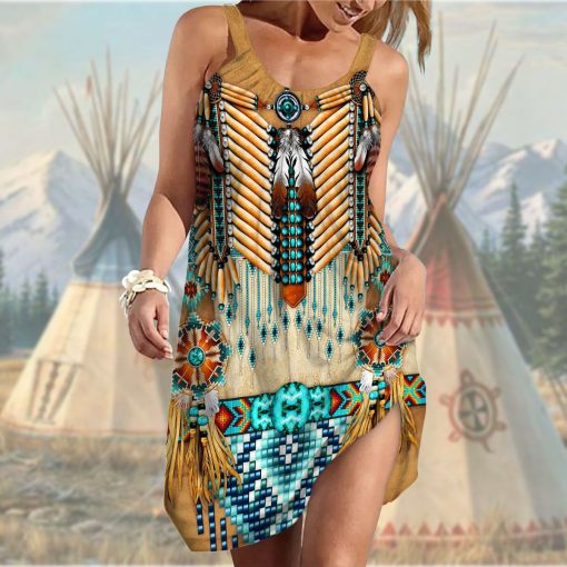 Gearhuman 3D American Native Traditional Sleeveless Beach Dress ZK2306216 Beach Dress