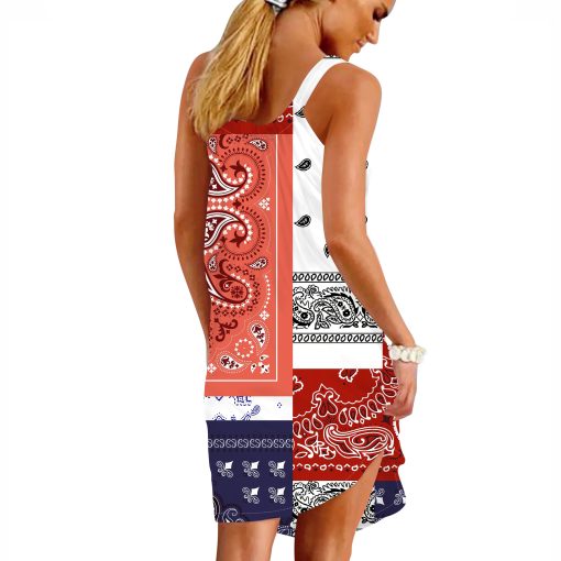 Gearhuman 3D Bandana Linen Sleeveless Dress ZK0906215 Beach Dress
