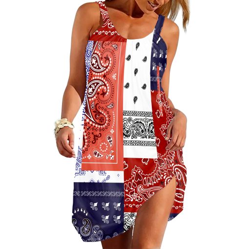 Gearhuman 3D Bandana Linen Sleeveless Dress ZK0906215 Beach Dress Beach Dress S