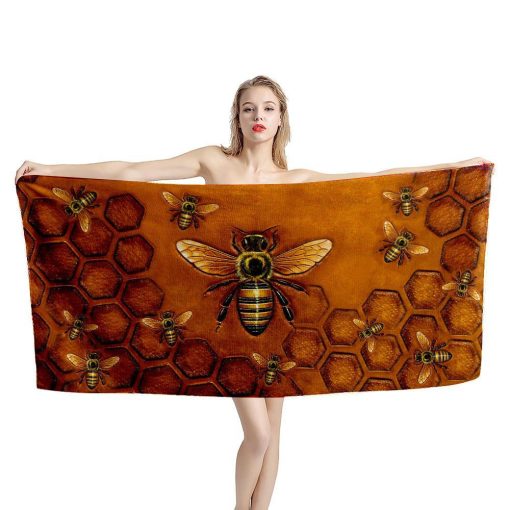 Gearhuman 3D Bee Beach Towel 2 Gearhuman 3D Bee Beach Towel ZZ0706215 Towel