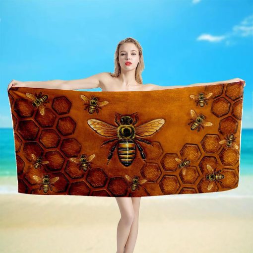 Gearhuman 3D Bee Beach Towel 6 Gearhuman 3D Bee Beach Towel ZZ0706215 Towel