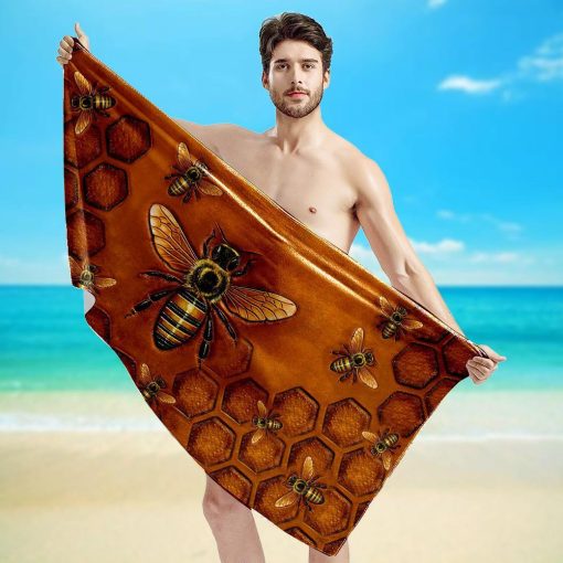 Gearhuman 3D Bee Beach Towel 7 Gearhuman 3D Bee Beach Towel ZZ0706215 Towel