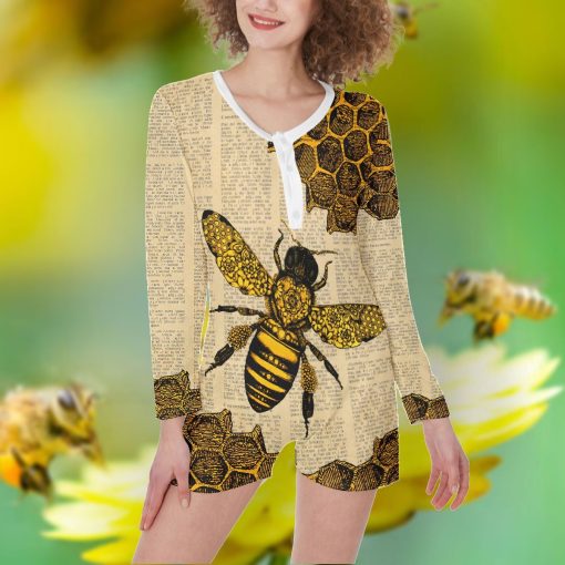 Gearhuman 3D Bee One Women Piece Pajamas ZK0207218 One piece women pajamas