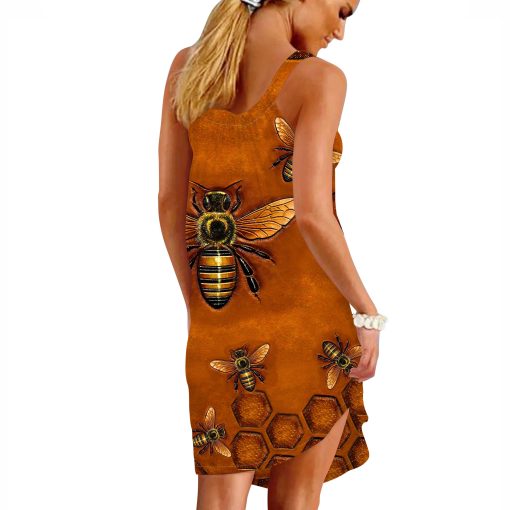 Gearhuman 3D Bee Sleeveless Beach Dress 2 Gearhuman 3D Bee Sleeveless Beach Dress ZZ0306213 Beach Dress