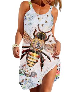 Gearhuman 3D Bee Sleeveless Beach Dress ZZ0306215 Beach Dress Beach Dress S 