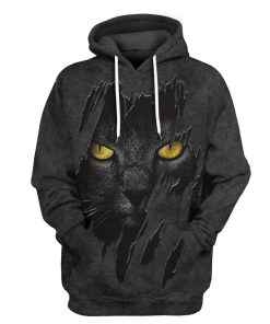 Gearhuman 3D Black Cat Fleece Tshirt Hoodie Apparel ZZ0807211 3D Apparel Hoodie S