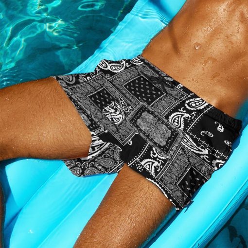Gearhuman 3D Black Multiple Paisley Bandanas Shorts 5 Gearhuman 3D Black Multiple Paisley Bandanas Shorts ZK3105214 Men Shorts