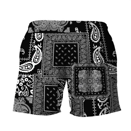 Gearhuman 3D Black Multiple Paisley Bandanas Shorts 2 Gearhuman 3D Black Multiple Paisley Bandanas Shorts ZK3105214 Men Shorts