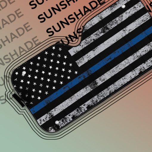 Gearhuman 3D Blue Thin Line American Flag Auto Sunshade ZK2805218 Auto Sunshade