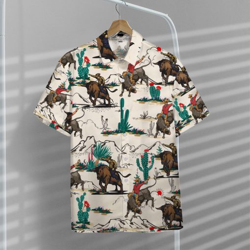 Gearhuman 3D Bull Riding Hawaii Shirt 5 Gearhuman 3D Bull Riding Hawaii Shirt ZK2506219 Short Sleeve Shirt
