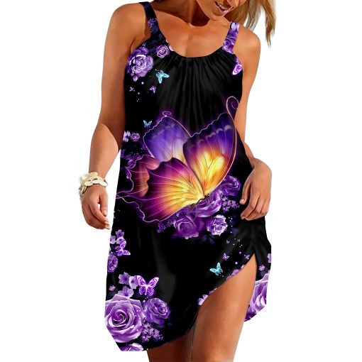 Gearhuman 3D Butterfly Sleeveless Beach Dress ZZ1006212 Beach Dress