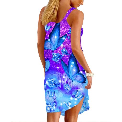 Gearhuman 3D Butterfly Sleeveless Beach Dress ZZ2206212 Beach Dress