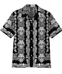 Gearhuman 3D Calavera Hawaii Shirt ZK1506211 Short Sleeve Shirt Short Sleeve Shirt S