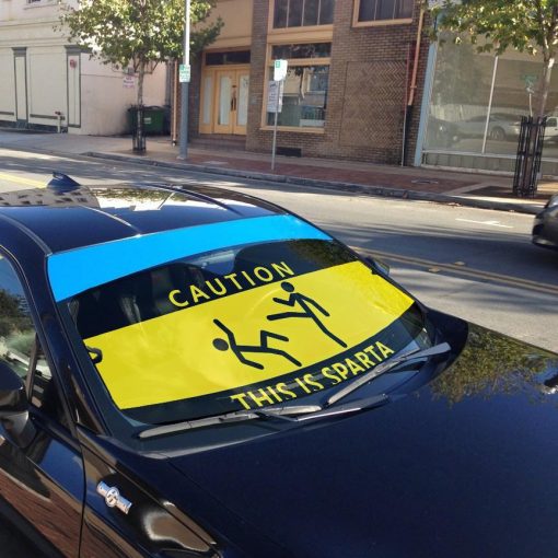 Gearhuman 3D Caution This Is Sparta Auto Sunshade 5 Gearhuman 3D Caution This Is Sparta Auto Sunshade ZK2805211 Auto Sunshade