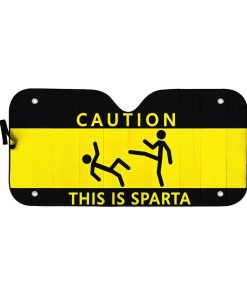 Gearhuman 3D Caution This Is Sparta Auto Sunshade ZK2805211 Auto Sunshade 57''x27.5''