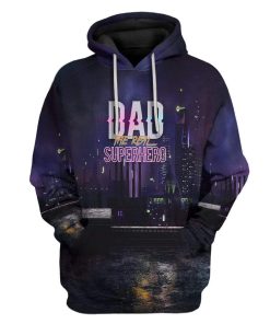 Gearhuman 3D Dad is the Real Superhero Custom Hoodie Apparel GL20056 3D Custom Fleece Hoodies Hoodie S 