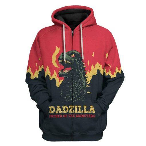 Gearhuman 3D Dadzilla Custom Hoodie Apparel 2 Gearhuman 3D Dadzilla Custom Hoodie Apparel GZ02051 3D Custom Fleece Hoodies Zip Hoodie S