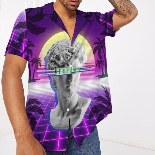 Gearhuman 3D David Head Vaporwave Hawaii Shirt ZK1106215 Short Sleeve Shirt