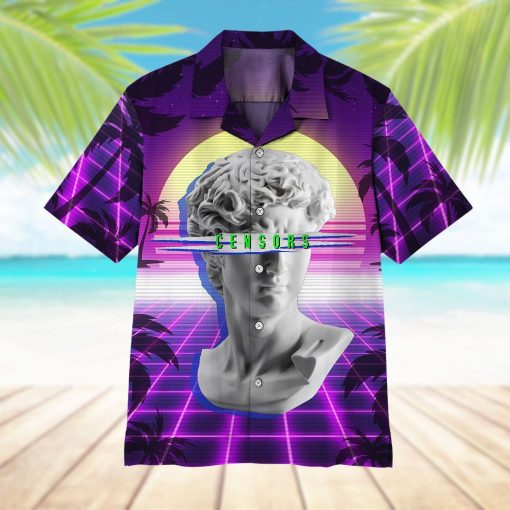 Gearhuman 3D David Head Vaporwave Hawaii Shirt ZK1106215 Short Sleeve Shirt