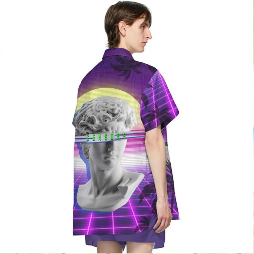 Gearhuman 3D David Head Vaporwave Hawaii Shirt ZK1106215 Short Sleeve Shirt