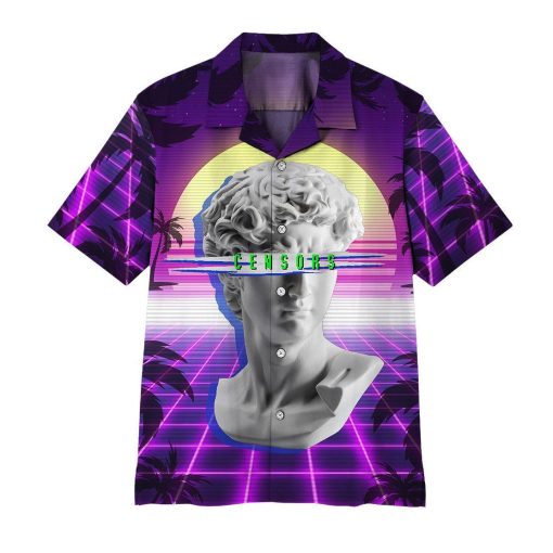 Gearhuman 3D David Head Vaporwave Hawaii Shirt ZK1106215 Short Sleeve Shirt Short Sleeve Shirt S