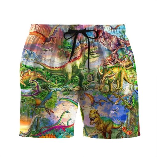 Gearhuman 3D Dinosaur Hawaii Shirt ZZ2406212 Short Sleeve Shirt Beach Shorts S
