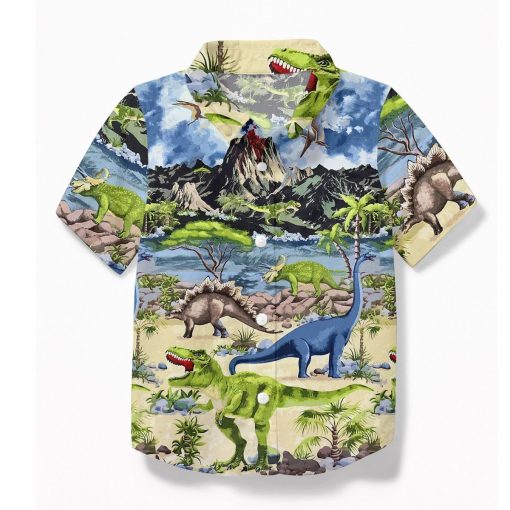 Gearhuman 3D Dinosaur Hawaii Shirt ZZ30062111 Short Sleeve Shirt Kid Hawaii Shirt XS
