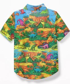 Gearhuman 3D Dinosaur Kid Hawaii Shirt ZZ07072175 Kid Hawaii Shirt 