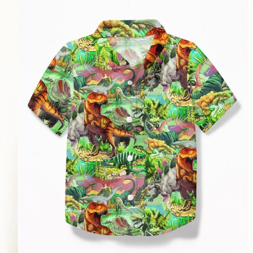 Gearhuman 3D Dinosaur Kid Hawaii Shirt ZZ30062155 Kid Hawaii Shirt Kid Hawaii Shirt XS