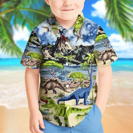 Gearhuman 3D Dinosaur Kid Hawaii Shirt ZZ30062199 Kid Hawaii Shirt
