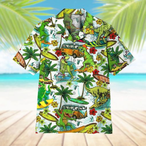 Gearhuman 3D Dinosaur Surfing Hawaii Shirt ZZ0707213 Short Sleeve Shirt