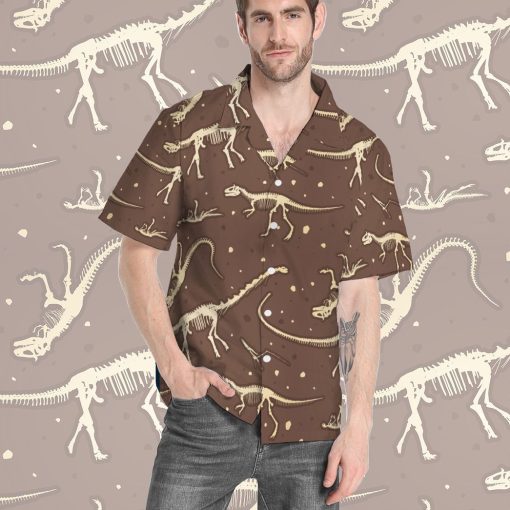 Gearhuman 3D Dinosaurs Fossil Hawaii Shirt ZK2106214 Short Sleeve Shirt