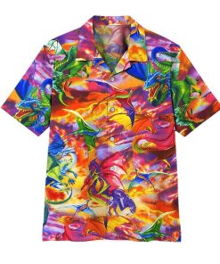 Gearhuman 3D Dragon Hawaii Shirt ZZ0507213 Short Sleeve Shirt Short Sleeve Shirt S