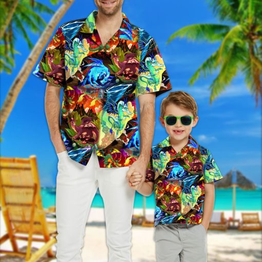 Gearhuman 3D Dragon Hawaii Shirt ZZ0507215 Short Sleeve Shirt