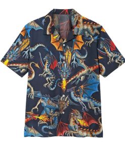Gearhuman 3D Dragon Hawaii Shirt ZZ0507219 Short Sleeve Shirt Short Sleeve Shirt S