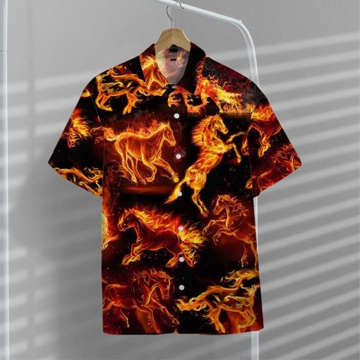 Gearhuman 3D Fire Horse Hawaii Shirt ZZ2605217 Hawai Shirt