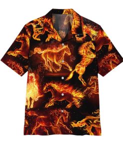 Gearhuman 3D Fire Horse Hawaii Shirt ZZ2605217 Hawai Shirt Short Sleeve Shirt S 