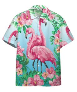 Gearhuman 3D Flamingo Hawaii Shirt GW1805211 Hawai Shirt Short Sleeve Shirt S 