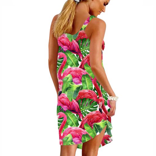 Gearhuman 3D Flamingo Sleeveless Beach Dress ZK0806212 Beach Dress