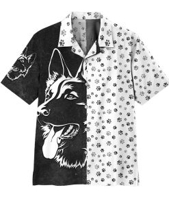 Gearhuman 3D Foot Print Dogs Hawaii Shirt ZK2204212 Hawai Shirt Short Sleeve Shirt S 
