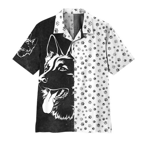 Gearhuman 3D Foot Print Dogs Hawaii Shirt ZK2204212 Hawai Shirt Short Sleeve Shirt S