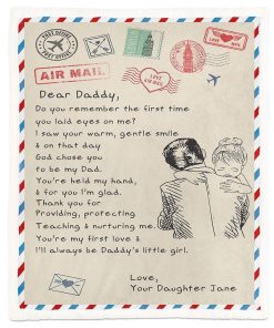 Gearhumans [Best Gift For Father's Day] 3D Air Mail Letter To Dog Dad Fathers Day Custom Name Blanket GS090415 Blanket Blanket M(51''x59'')