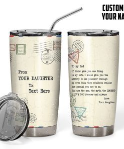 Gearhumans [Best Gift For Father's Day] 3D Air Mail To Dad Fathers Day Gift Custom Name Design Insulated Vacuum Tumbler GW300327 Tumbler