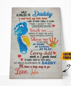 Gearhumans [Best Gift For Father's Day] 3D Dad And Me Happy Mothers Day Custom Name Canvas GS15042146 Canvas 1 Piece Non Frame M