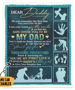 Gearhumans [Best Gift For Father's Day] 3D Dear Daddy Happy Fathers Day Custom Name Blanket GS130433 Blanket Blanket M(51''x59'') 