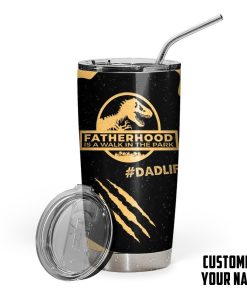 Gearhumans [Best Gift For Father's Day] 3D Fatherhood Is A Walk In The Park Fathers Day Gift Custom Name Design Insulated Vacuum Tumbler GW260312 Tumbler Long 20oz