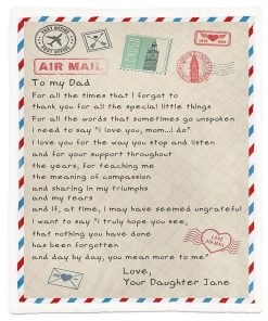 Gearhumans [Best Gift For Father's Day] Gearhuman 3D Airmail Letter Mothers Day Gift Custom Name Blanket GW23032 Blanket Blanket M(51''x59'')